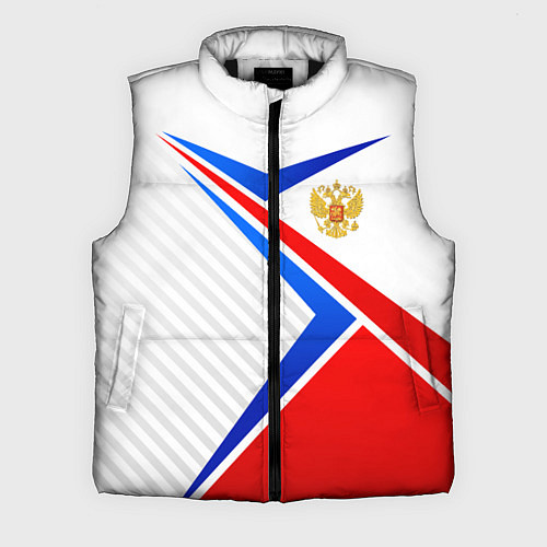 Мужской жилет Герб РФ - классические цвета флага / 3D-Черный – фото 1