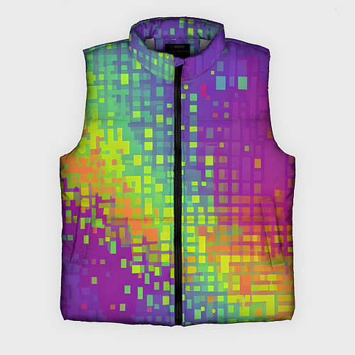 Мужской жилет Разноцветные пиксели / 3D-Светло-серый – фото 1