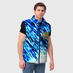 Мужской жилет Россия герб спорт, цвет: 3D-черный — фото 2