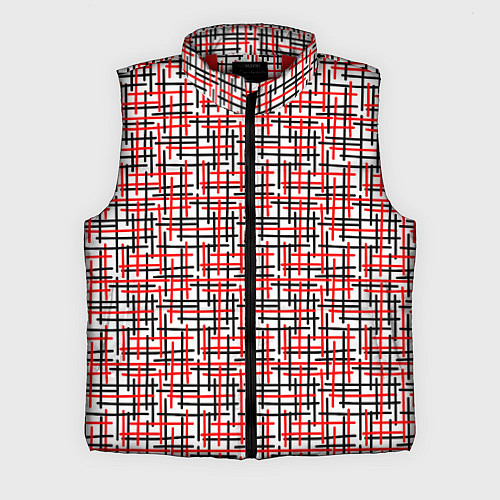 Мужской жилет Пересекаемые цветные полосы / 3D-Красный – фото 1