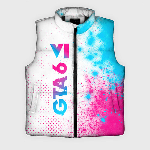Мужской жилет GTA 6 neon gradient style по-вертикали / 3D-Черный – фото 1