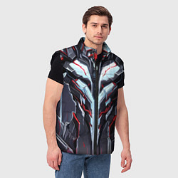 Мужской жилет Красный кибер доспех, цвет: 3D-черный — фото 2