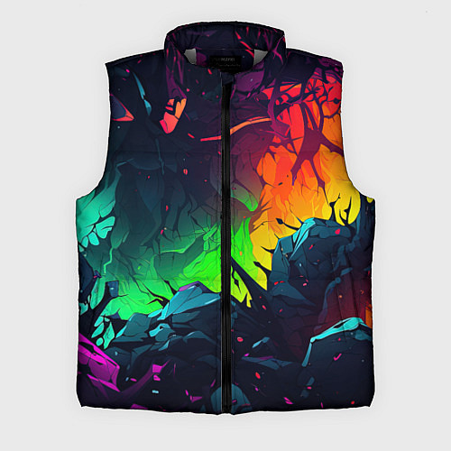 Мужской жилет Яркие пятна абстракции / 3D-Светло-серый – фото 1