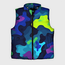 Мужской жилет Яркие кислотные пятна паттерн, цвет: 3D-светло-серый