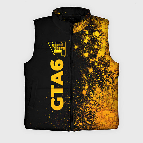 Мужской жилет GTA6 - gold gradient по-вертикали / 3D-Черный – фото 1