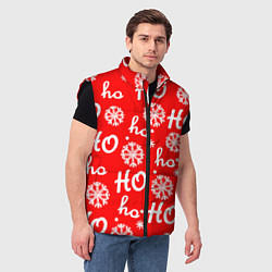 Мужской жилет Падающие снежинки, цвет: 3D-черный — фото 2