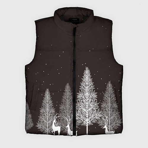 Мужской жилет Олени в лесу / 3D-Черный – фото 1