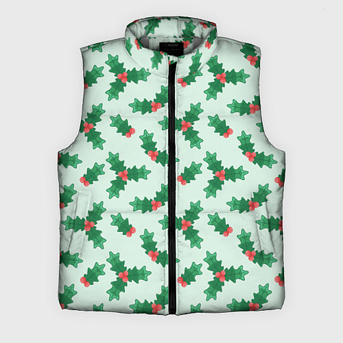 Мужской жилет Рождественская омела / 3D-Светло-серый – фото 1