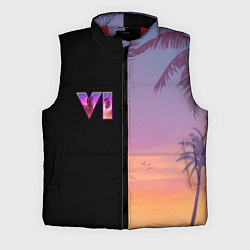 Мужской жилет GTA 6 пальмы, цвет: 3D-красный
