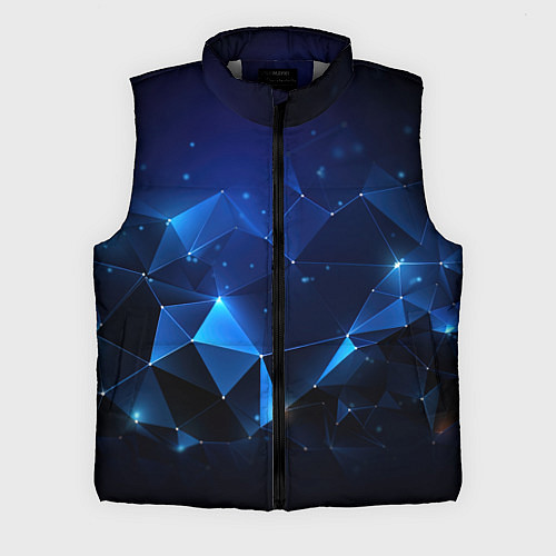 Мужской жилет Синяя геометрическая абстракция / 3D-Светло-серый – фото 1