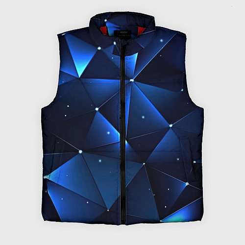 Мужской жилет Синяя геометрическая абстракция / 3D-Красный – фото 1