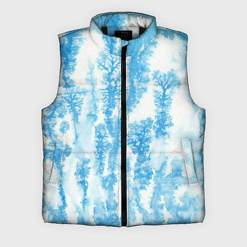 Мужской жилет Морозный узор акварель / 3D-Черный – фото 1