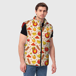 Мужской жилет Символы богатства в паттерне, цвет: 3D-красный — фото 2