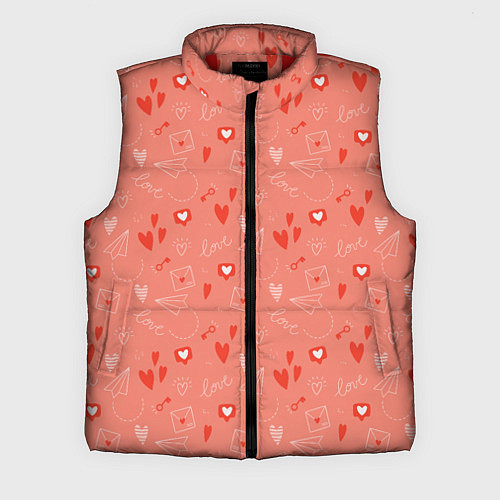 Мужской жилет Love heart message pattern / 3D-Красный – фото 1