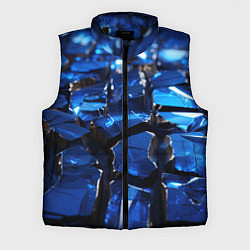 Мужской жилет Синие яркие кубики, цвет: 3D-черный