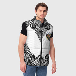 Мужской жилет Имперский узор Россия герб патриотизм, цвет: 3D-черный — фото 2