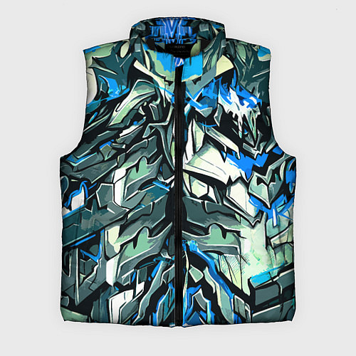 Мужской жилет Синий камень на чёрном фоне / 3D-Черный – фото 1