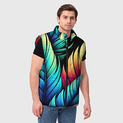 Мужской жилет Color feathers - neon, цвет: 3D-красный — фото 2