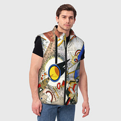 Мужской жилет Кандинский картина - шумная акварель, цвет: 3D-черный — фото 2