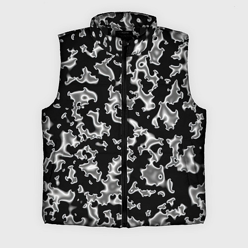 Мужской жилет Капли жидкого металла - камуфляж на чёрном / 3D-Черный – фото 1