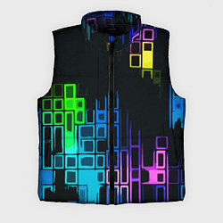 Мужской жилет Разноцветные прямоугольники на чёрном фоне