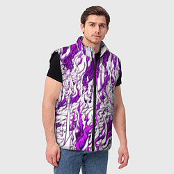 Мужской жилет Белый и розовый узор, цвет: 3D-черный — фото 2