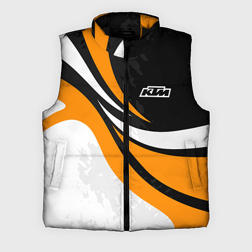 Мужской жилет КТМ - оранжевые вставки / 3D-Черный – фото 1