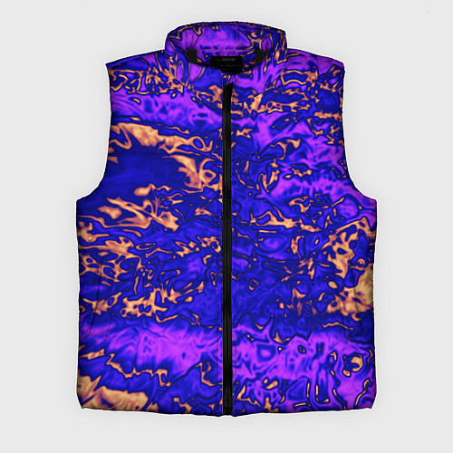 Мужской жилет Абстракция золото и фиолетовый / 3D-Черный – фото 1