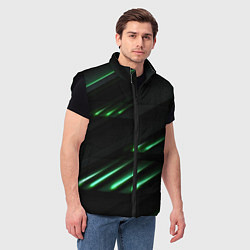 Мужской жилет Спортивный черно-зеленый стиль, цвет: 3D-черный — фото 2