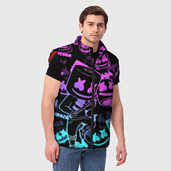 Мужской жилет Marshmello neon pattern, цвет: 3D-красный — фото 2