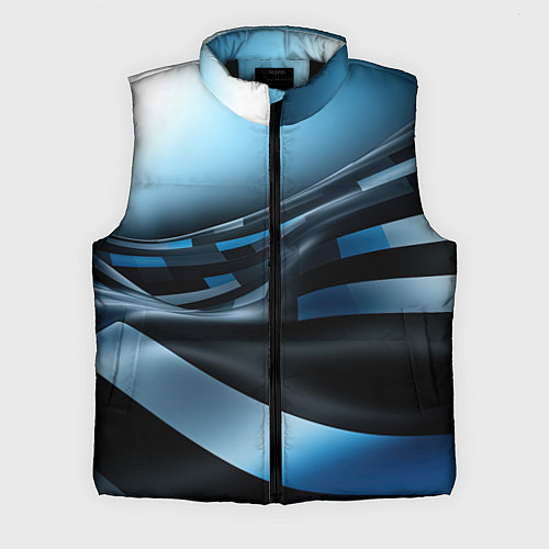 Мужской жилет Черно-синий абстрактный спортивный стиль / 3D-Черный – фото 1