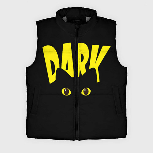 Мужской жилет Dark cat eyes - черный кот / 3D-Светло-серый – фото 1