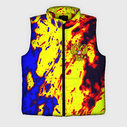 Мужской жилет Герб РФ огненный стиль текстура / 3D-Красный – фото 1