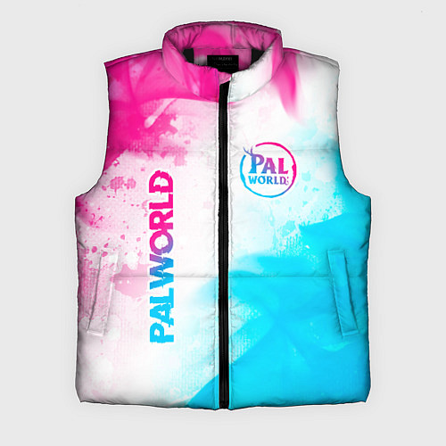 Мужской жилет Palworld neon gradient style вертикально / 3D-Черный – фото 1