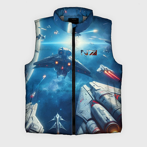 Мужской жилет Mass Effect - space neon / 3D-Светло-серый – фото 1