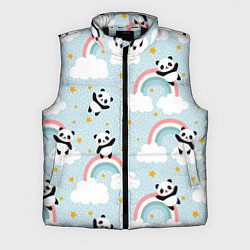 Мужской жилет Панда на радуге, цвет: 3D-черный