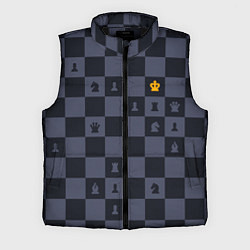 Мужской жилет Синяя шахматная доска, цвет: 3D-черный