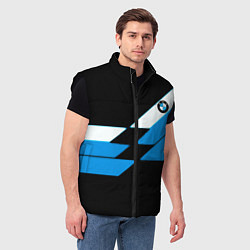 Мужской жилет BMW sport geometry blu, цвет: 3D-черный — фото 2