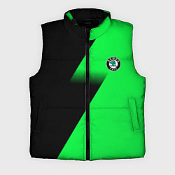 Мужской жилет Skoda green line geometry, цвет: 3D-черный