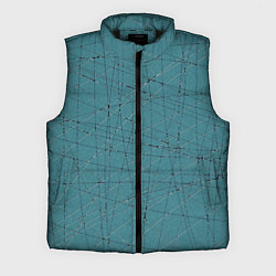 Мужской жилет Абстракция порезы бирюзовый, цвет: 3D-черный