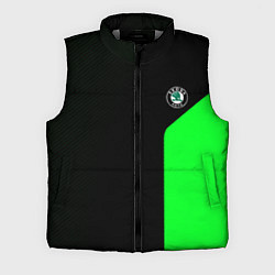 Мужской жилет Skoda pattern sport green, цвет: 3D-светло-серый
