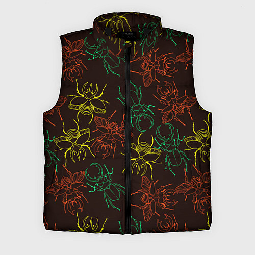 Мужской жилет Разноцветные жуки носороги / 3D-Черный – фото 1
