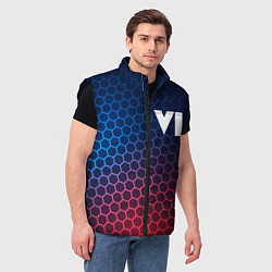 Мужской жилет GTA 6 неоновые соты, цвет: 3D-черный — фото 2