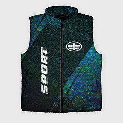 Мужской жилет FAW sport glitch blue, цвет: 3D-черный