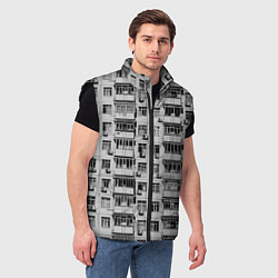 Мужской жилет Панелька в черно-белых тонах, цвет: 3D-черный — фото 2