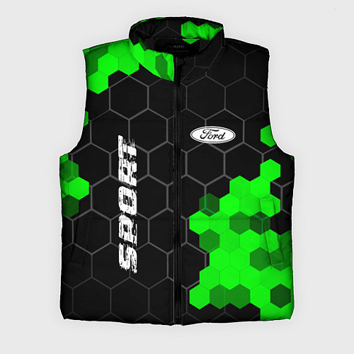 Мужской жилет Ford green sport hexagon / 3D-Черный – фото 1