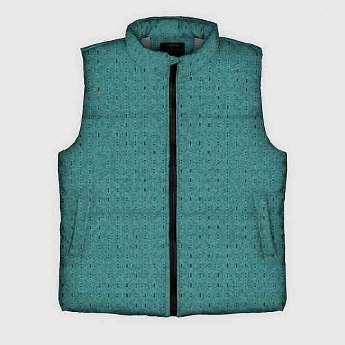 Мужской жилет Тёмно-бирюзовый в мелкую полосочку / 3D-Светло-серый – фото 1