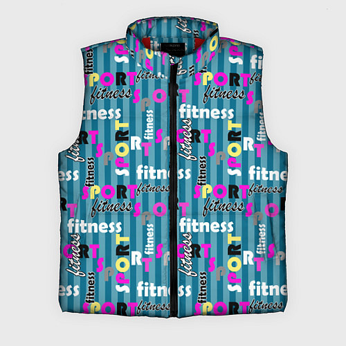 Мужской жилет Текстовый спортивный узор полосатый яркий / 3D-Красный – фото 1