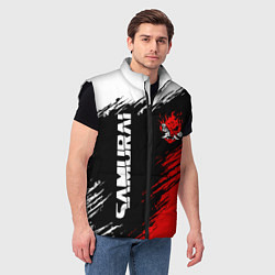 Мужской жилет Самурай лого - киберпанк 2077, цвет: 3D-черный — фото 2