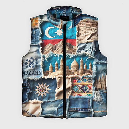 Мужской жилет Пэчворк джинсы в Азербайджане / 3D-Черный – фото 1